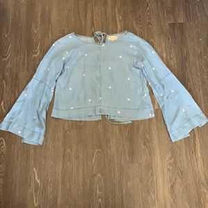 Chambray Polka Dot Tie Back